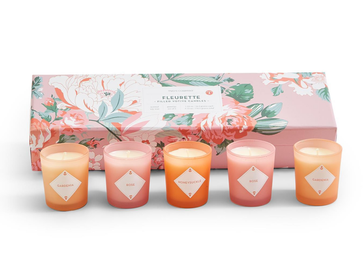 Fleurette S/5 Scented Candles in Gift Box