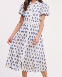 Floral Clusters Button Down Midi Dress