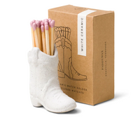 Paddywax Cowboy Boot Match Holder - White