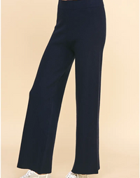 Straight Leg Sweater Pants - Navy