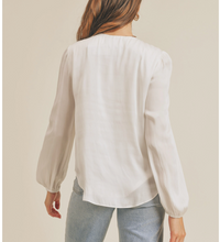 Reset By Jane Azalea Silky Tie Long Sleeve Top