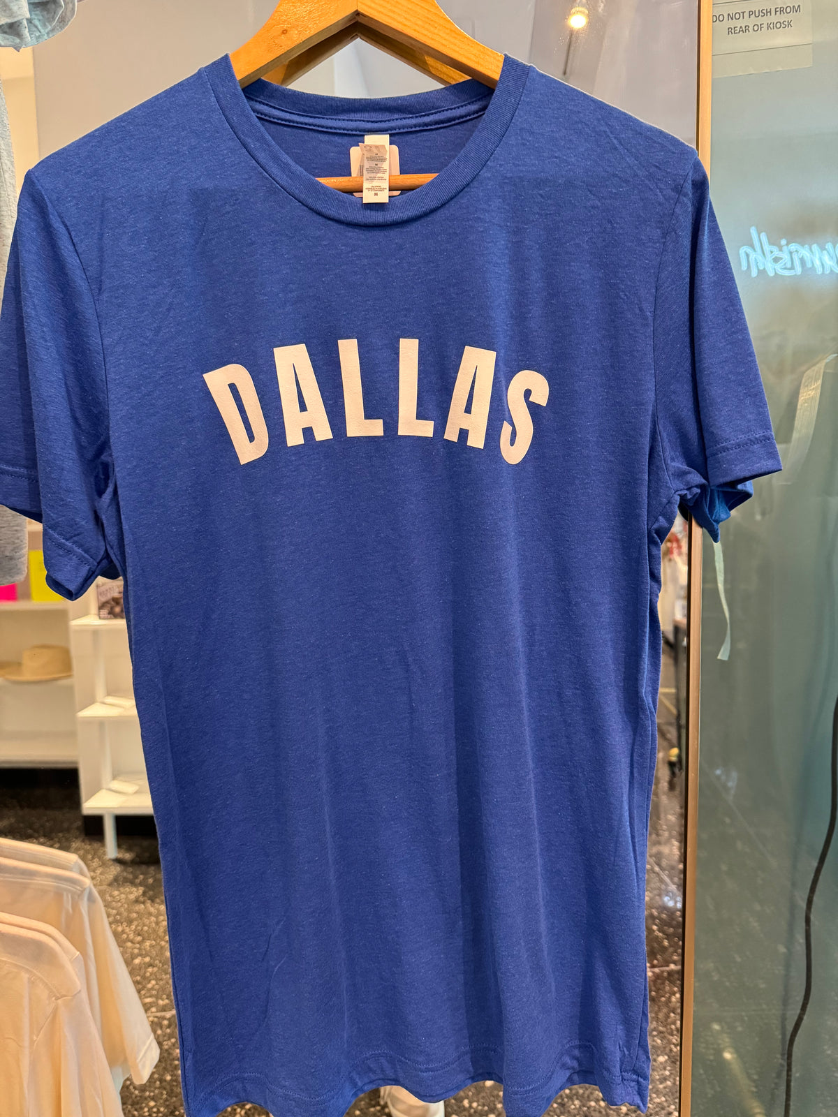 Royal Blue Dallas T Shirt with Block Letters