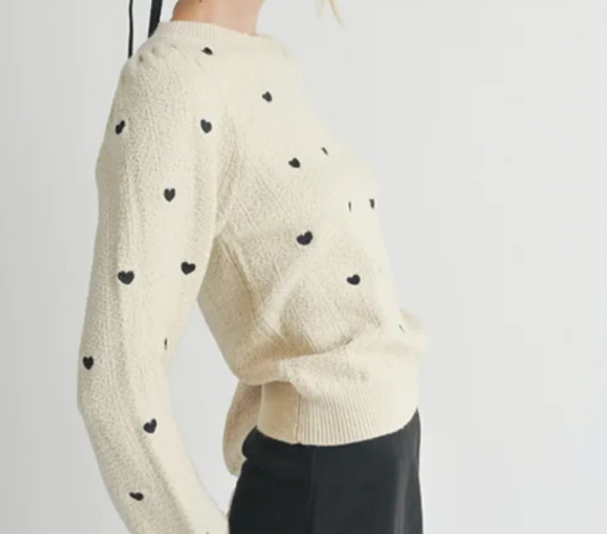 Heart Eyes Embroidered Sweater