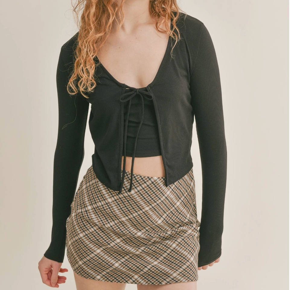 Sadie & Sage Mia Cardigan Top Set- Black