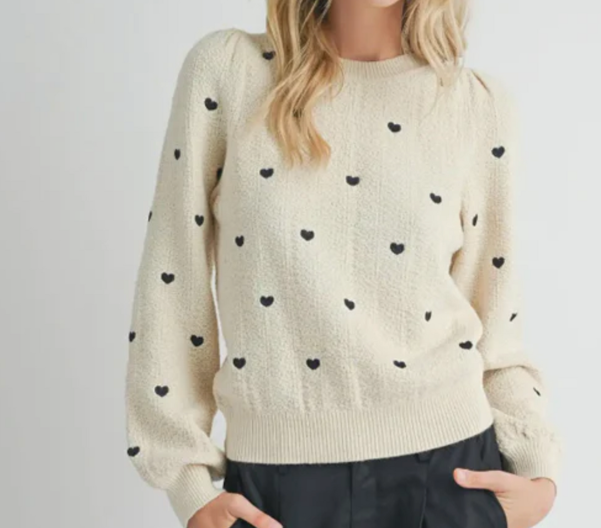 Heart Eyes Embroidered Sweater