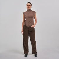 Scarf Knit Top - Mocha