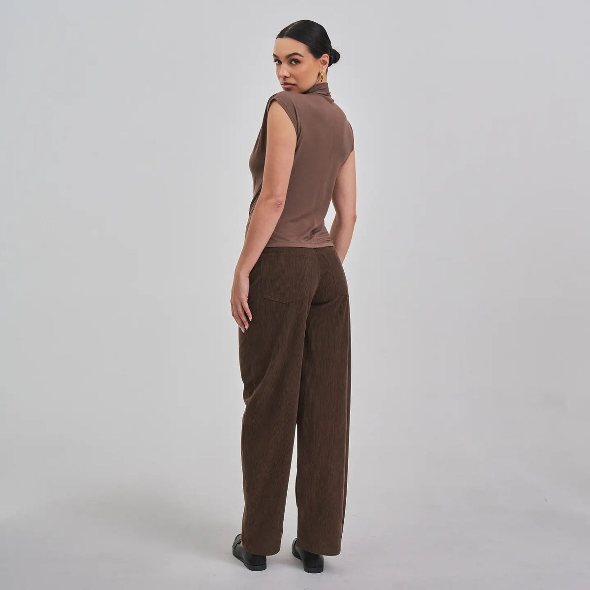 Scarf Knit Top - Mocha