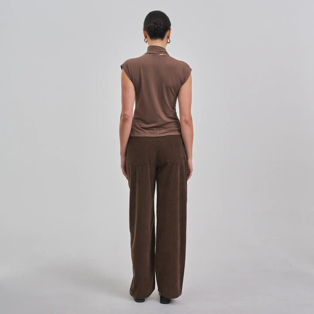Scarf Knit Top - Mocha
