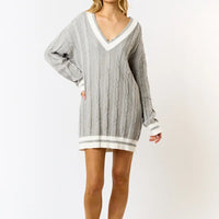 Long Sleeve Cable Sweater Dress